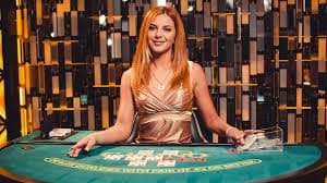 sensa838 login live-dealer studio with blackjack table and dealer on camera